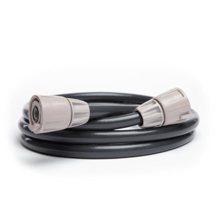 Extend the reach between a tap and Hoselink hose reel or watering setup with the charcoal Leader Hose Extension. The short fitted hose provides additional connection length where the existing leader hose does not comfortably reach the tap