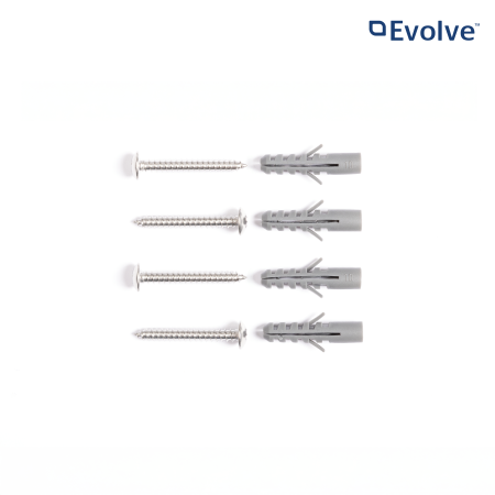 Replace the mounting fasteners supplied with an Additional Wall Bracket for a Hoselink Evolve Retractable Hose Reel. This genuine hardware pack is intended for securing the compatible Evolve bracket to a suitable structural surface. It does not include the wall bracket or reel. Installation requirements vary by wall construction