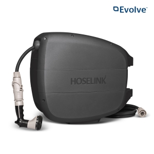 Organise garden watering with the Hoselink Evolve Retractable Hose Reel in charcoal. The wall-mounted design provides smooth hose extension