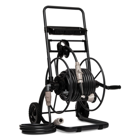 Move your hose wherever it is needed with the Hoselink Metal Hose Reel Cart with 30m Hose. The zinc-plated steel trolley includes a 30-metre Superflex garden hose