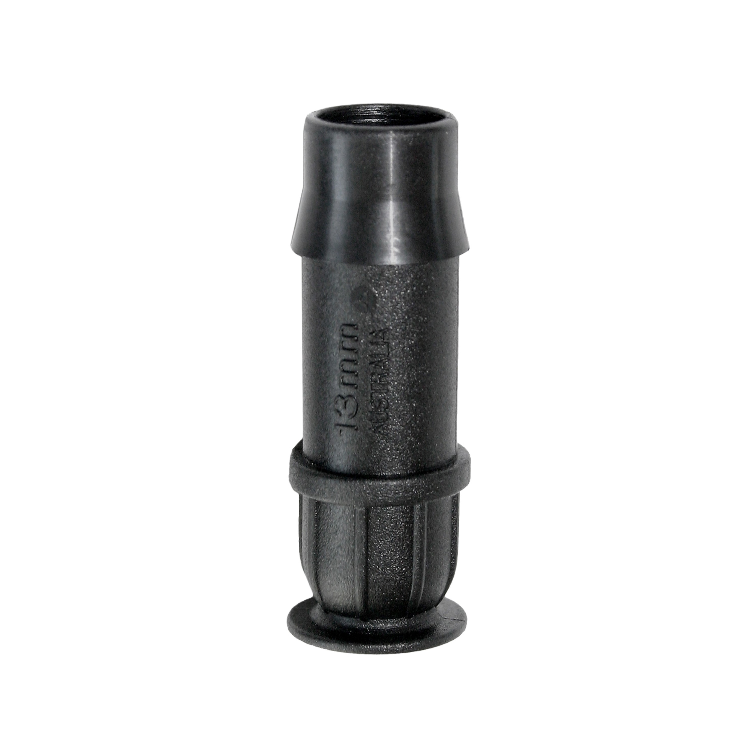 Close the end of a 13mm irrigation poly-pipe run with the Hoselink 13mm End Plug. The fitting seals the main line after the last branch