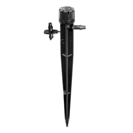 Deliver adjustable drip watering around an individual plant with the Hoselink 360-degree Drip Spike. The head distributes water in a full circle and can be regulated to suit pots