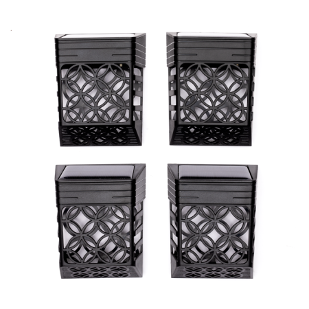 Add patterned outdoor illumination with the ORBIT Solar Wall Lights. This four-pack uses a decorative one-LED design to cast attractive light across fences