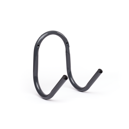Store a loose garden hose neatly off the ground with the Hoselink Stainless Steel Hose Hanger. The wall-mounted curved support holds coiled hose securely and provides a durable