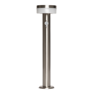 Improve pathway and garden visibility with the LUMINOUS Stainless Steel Solar Bollard. The contemporary metal post uses solar energy and a motion sensor to provide additional light when movement is detected after dark. It installs without mains wiring and suits paths