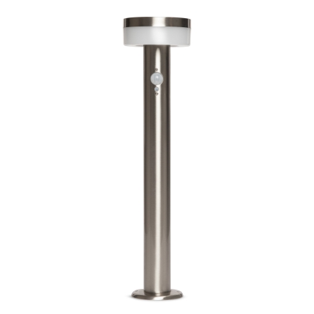 Improve pathway and garden visibility with the LUMINOUS Stainless Steel Solar Bollard. The contemporary metal post uses solar energy and a motion sensor to provide additional light when movement is detected after dark. It installs without mains wiring and suits paths