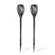 Add a flickering flame-style effect to paths and outdoor entertaining areas with the FLAME Tiki Solar Lights. This two-pack uses LEDs to imitate a moving torch flame without an open fire