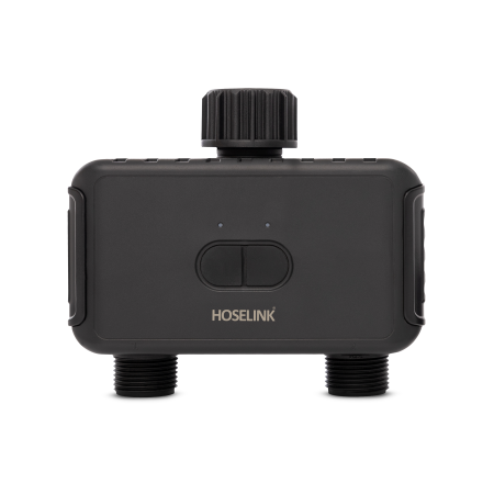 Control two independent watering zones from one tap with the Hoselink Dual Outlet Bluetooth Tap Timer. Each outlet can run a separate hose