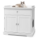 CostwayCat Litter Box Enclosure with Divider for Large Cat & Kitty-Coffee - Pets > Cat Supplies