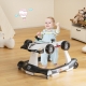 Costway4-in-1 Foldable Activity Car Walker with Adjustable Height and Speed-White Costway4-in-1 Foldable Activity Car Walker with Adjustable Height and Speed-White