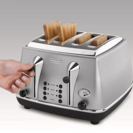 Delonghi Icona Classic 4 Slice Silver