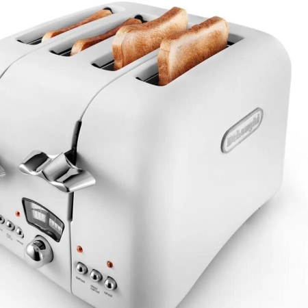 Delonghi Argento 4 Slice Toaster White