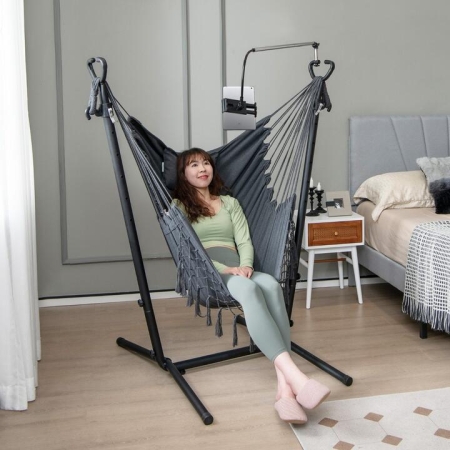 CostwayAdjustable Hanging Chair with Phone Holder for Indoor & Outdoor Use - Outdoor > Outdoor & Patio Furniture > Hammocks