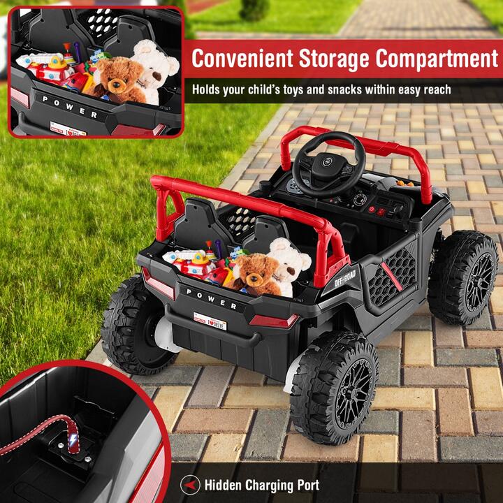 Costway12V Kids Ride on Car with Parental Remote and 3 Speeds-Black