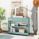 CostwayConsole Table with Drawer and 2 Shelves for Living Room Entryway-Green CostwayConsole Table with Drawer and 2 Shelves for Living Room Entryway-Green