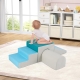 Costway4 Pieces Foam Climb and Crawl Activity Play Set for Toddlers-Blue Costway4 Pieces Foam Climb and Crawl Activity Play Set for Toddlers-Blue