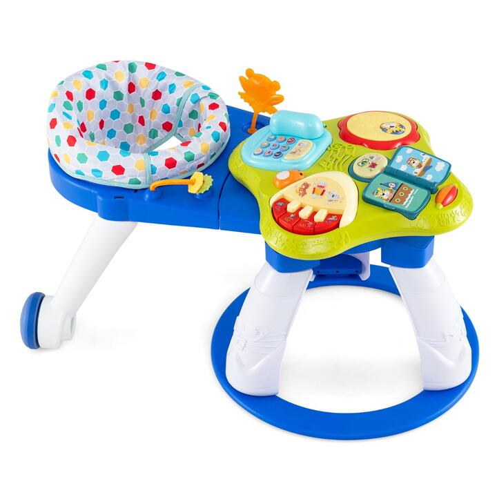 Costway3 in 1 Baby Stationary Activity Center with Educational and Music Function Tabletop-Blue