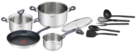 Tefal Daily Cook Induction Stainless Steel 4pce Set + Utensils