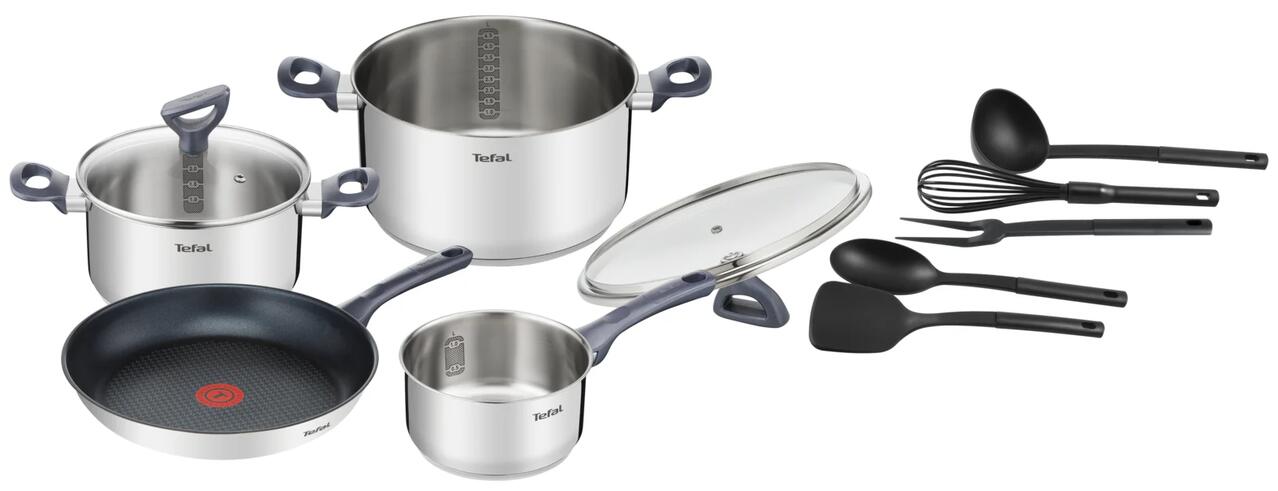 Tefal Daily Cook Induction Stainless Steel 4pce Set + Utensils