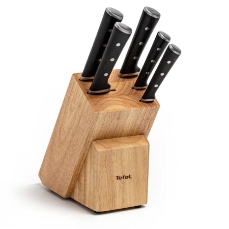 Tefal Ice Force Stainless Steel 6pc Knife Set with Block