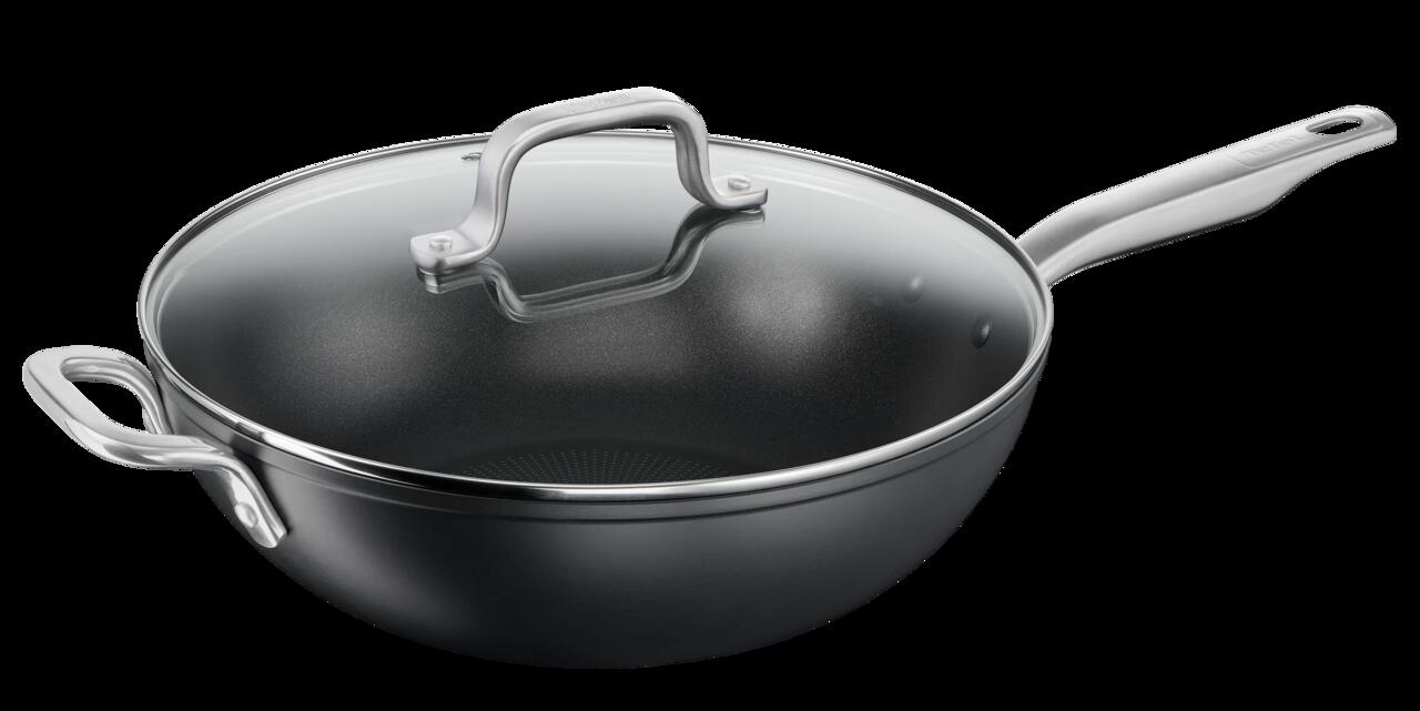 Tefal Premium Specialty Hard Anodised Induction Non-Stick Wok 32cm + Lid