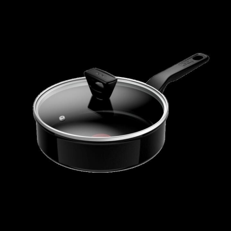 Tefal Renew Black Ceramic Sautepan + Lid 24cm - C4323223 - Ceramic Non-Stick Coating