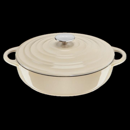 Tefal LOV Induction Cast Iron Beige Shallowpot 28cm/3.8L + Lid