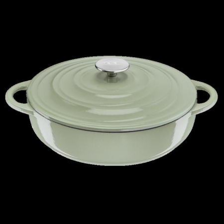 Tefal LOV Induction Cast Iron Green Lichen Shallowpot 28cm/3.8L + Lid