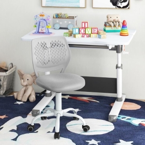 CostwayErgonomic Children Study Chair with Adjustable Height for Boys Girls Teens-Grey CostwayErgonomic Children Study Chair with Adjustable Height for Boys Girls Teens-Grey