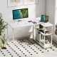 CostwayHome Office Computer Desk with Reversible Adjustable Storage Shelves-Black - Furniture > Home Office > Office Desks