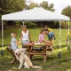 CostwayLarge Foldable Utility Cart with Storage Crates Rotate Wheels Metal Telescoping. - Outdoor > Camping > Camping Furniture