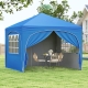Costway3 x 3m Pop up Canopy Tent with 4 Removable Sidewall and Wheeled Bag-White - Outdoor > Outdoor Shades > Canopies