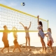 CostwayPortable Outdoor Volleyball Net Set with Height Adjustable Poles for Backyard-Yellow