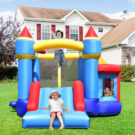 Costway5-in-1 Inflatable Kids Jumping Castle Bouncer with Slide (No Blower) - Toys & Hobbies > Outdoor Play > Bounce House