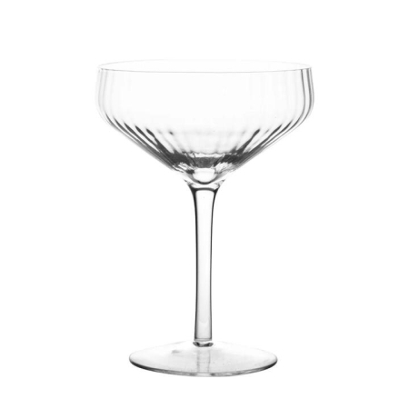 Ribbed Optic Coupe Glass Clear - Coupe Glasses