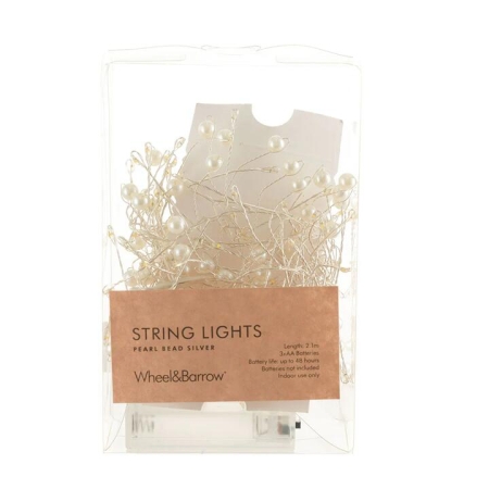 Silver Pearl Bead String Lights - Strings