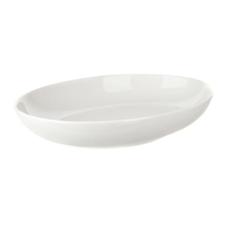 Porcelain Coupe Plate Oval White 28x20x5cm - Plates