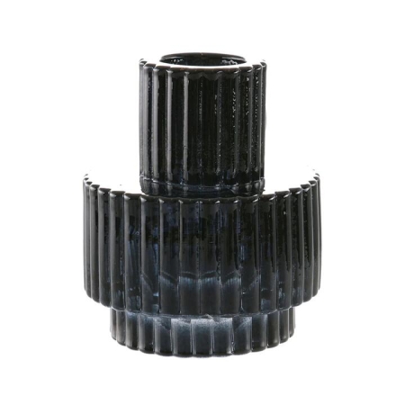 Glass Candle Holder Black - Candle Holders