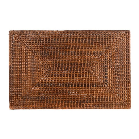 Dark Brown Rectangle Rattan Placemat - Placemats & Coasters