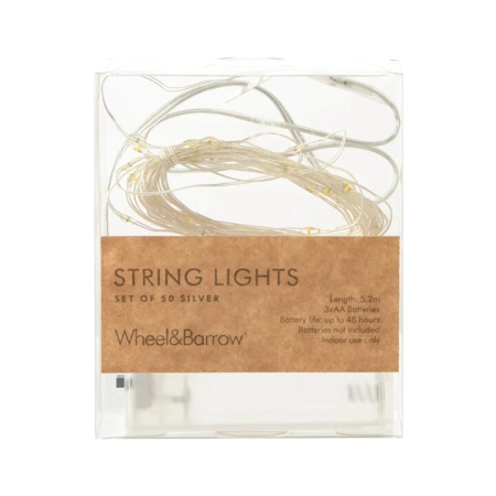 Silver String Lights 50 Beads - Strings