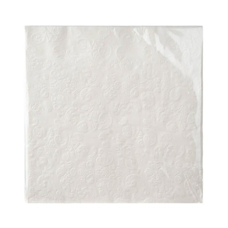 White Embossed Paper Napkin Pack 40cm - Napkins
