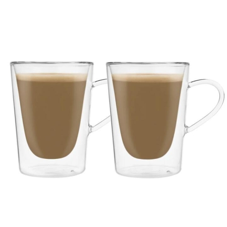 Double Wall Coffee Glass with Handle Set - Home & Garden > Kitchen & Dining > Tableware > Cutlery