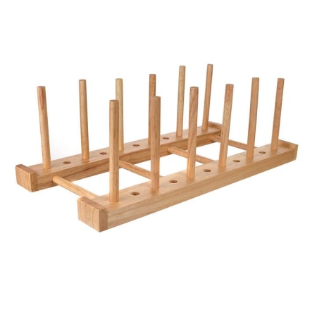 Rubberwood Plate Stand Large - Plate Stands
