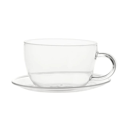 Glass Tea Cup & Saucer - Teacups