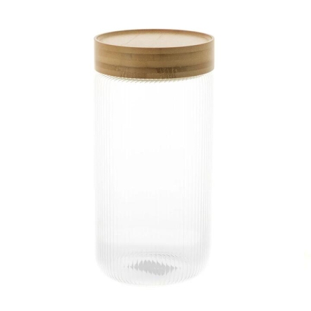Storage Canister Ribbed Glass L - Preserving Jars