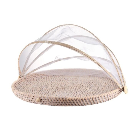 Mesh Food Cover Rattan Base Medium - Outdoor > Outdoor & Patio Furniture > Outdoor Furniture Accessories