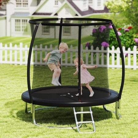 Costway8FT Outdoor Trampoline Heavy-Duty Recreational Trampoline-Green - Toys & Hobbies > Outdoor Play > Trampolines