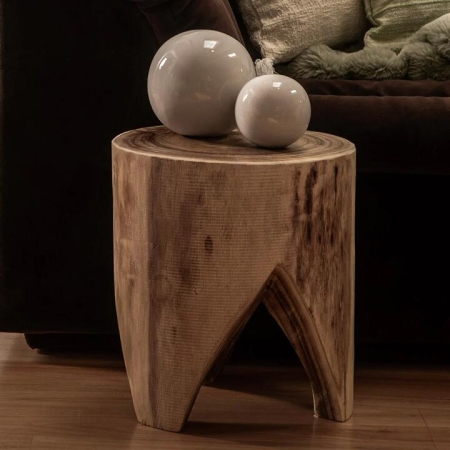 Chunky Wood Stool Natural - Stools