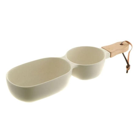 Stone Ceramic Server Stick with Wood Handle - Serveware