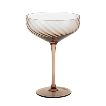 Chocolate Ribbed Swirl Coupe Glass - Coupe Glasses